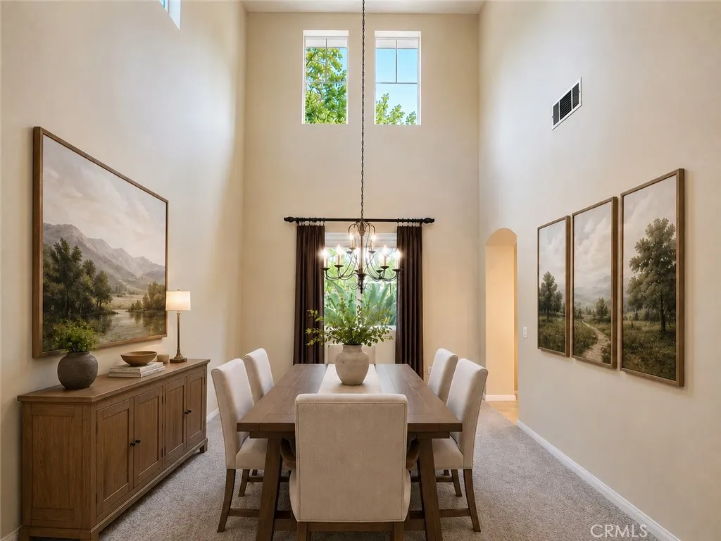 Dining room. Digitally enhanced virtually staged.