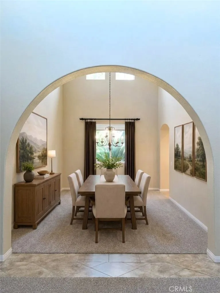 Dining room. Digitally enhanced, virtually staged