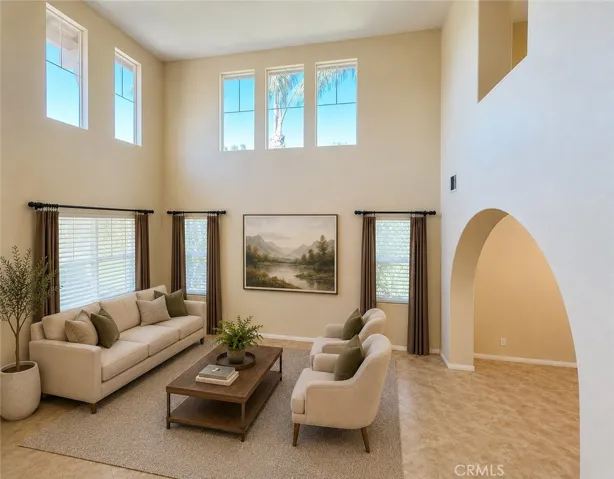 Living room. Digitally enhanced virtually staged.