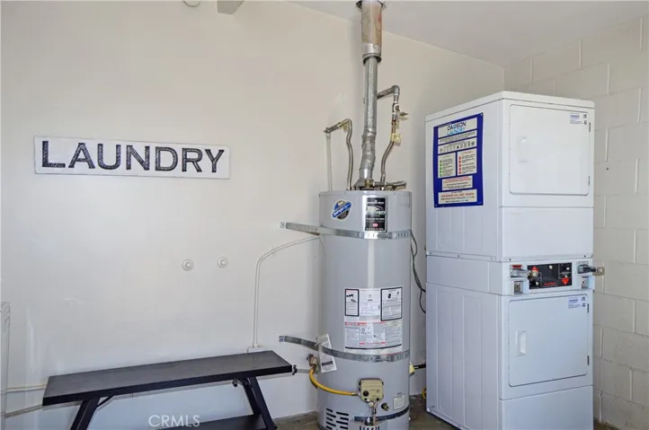 Community Laundry Building with Clotheslines, Washers, and Dryers