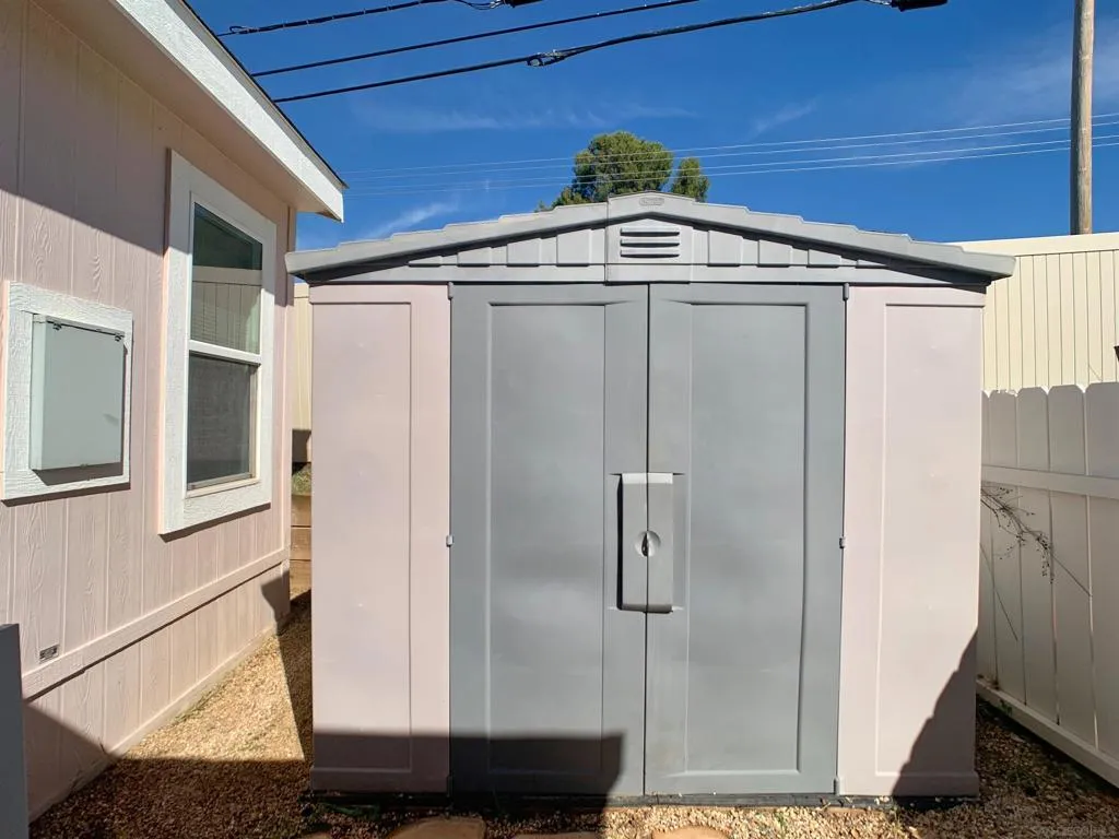 Shed for storage.