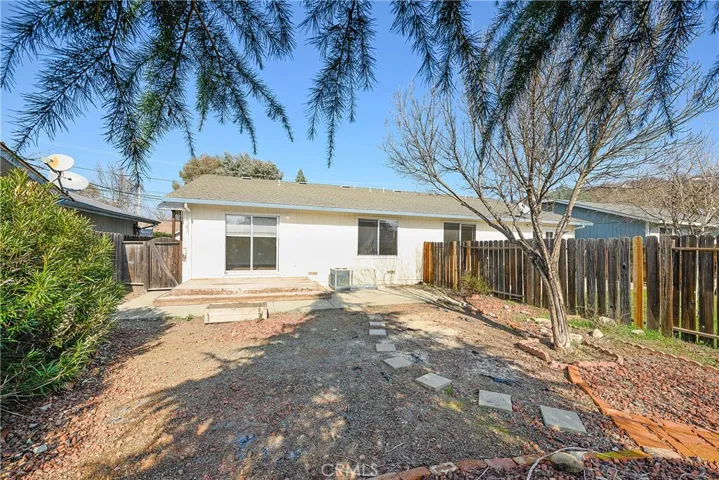 Fenced backyard