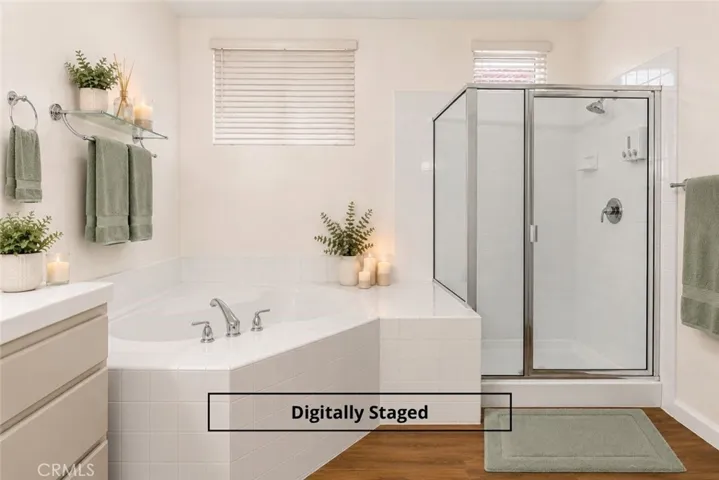 Separate oversized tub & shower - this bathroom is a total dream