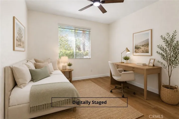 Second bedroom overlooks the back palms