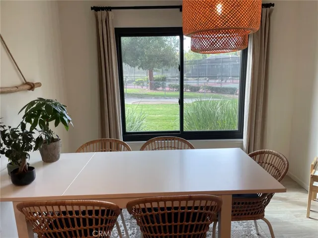 Dining area with park view