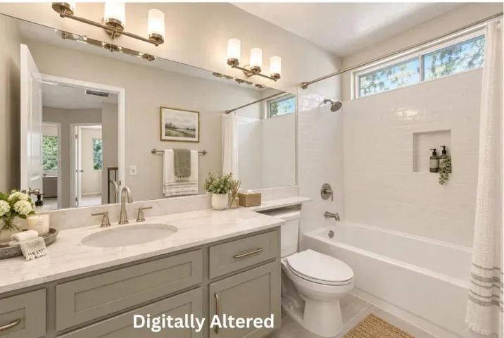 Rendering with painted cabinets w/ hardware added