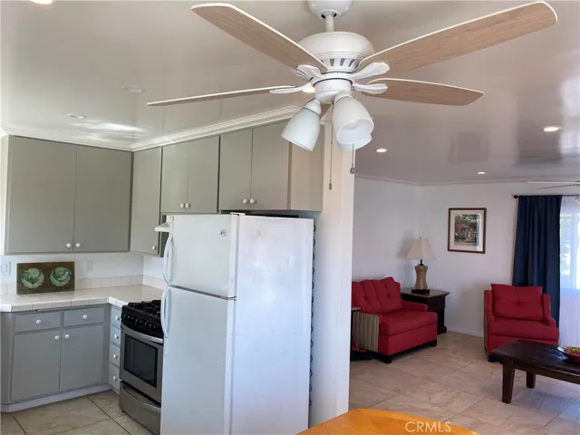 Kitchen opens to dining and family room.