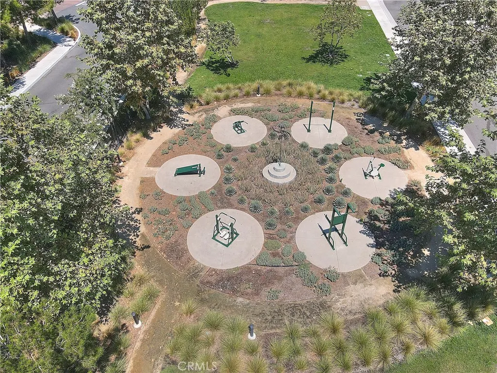 Aerial view highlighting the community amenities and recreational spaces.