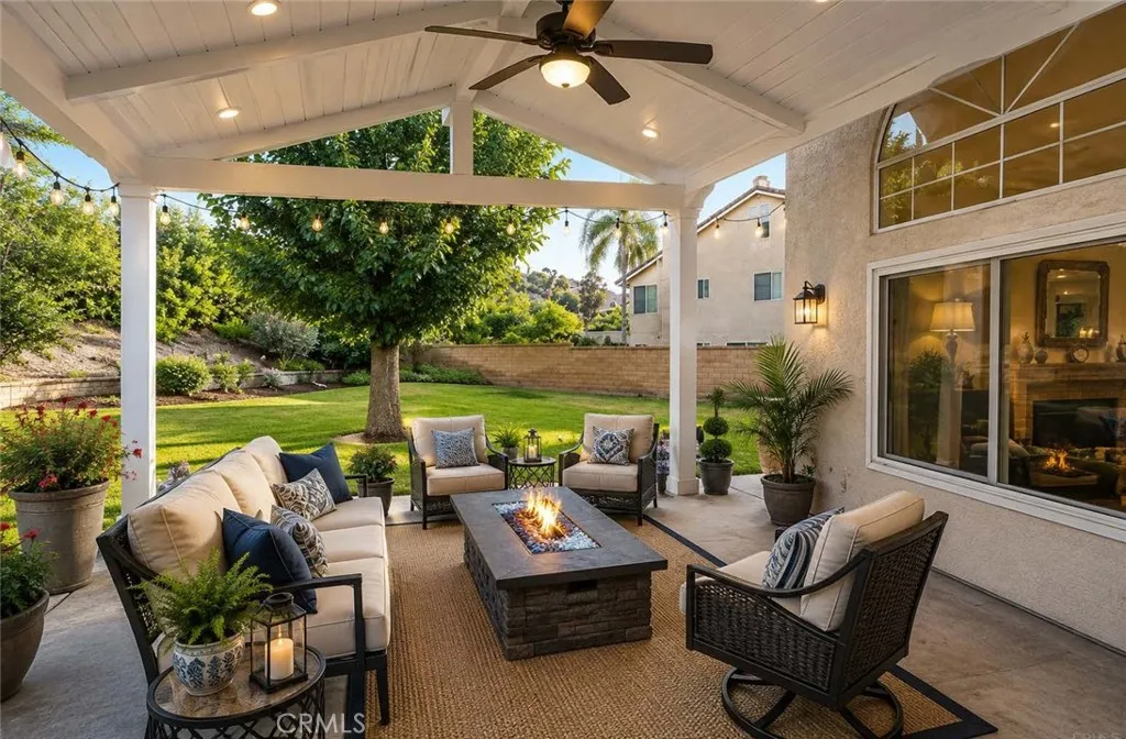 AI enhanced patio area of the massive backyard showing possible use.