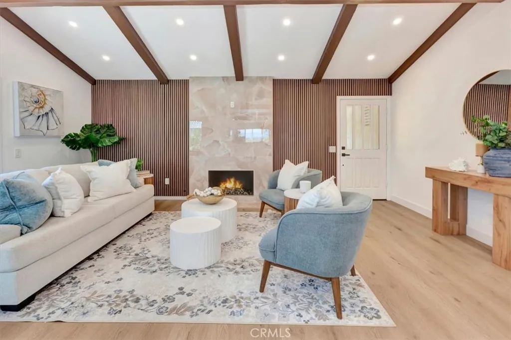 All Newly Renovated, Italian Stone Fireplace, Crystal Glass inside Fireplace, Wood Beam Ceilings, Recessed Lighting