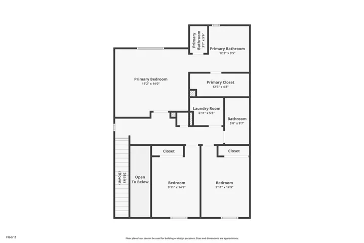 Floor Plan level 2- Measurements are approximate.