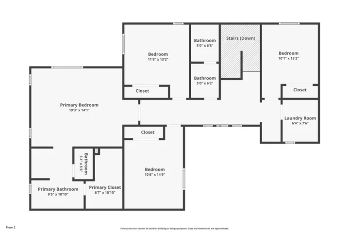 Floor plan level 2. Measurements are approximate.