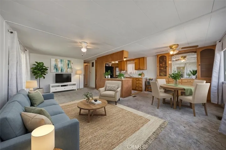 Digitally altered & virtually staged living room
