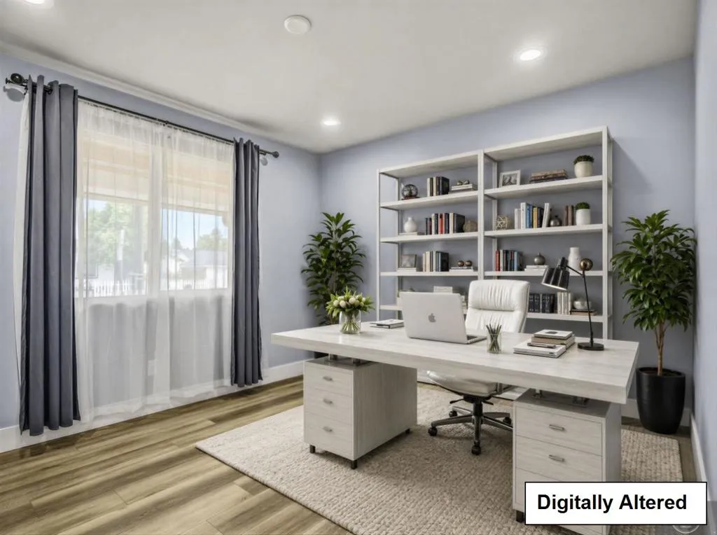 One bedroom has recess lighting and can be an office. One bedroom has recess lighting and can be an office.