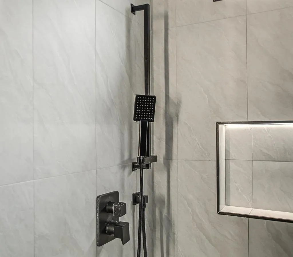 Modern shower fixture. Modern shower fixture.