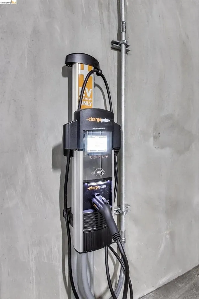 Garage view of car charger Garage view of car charger