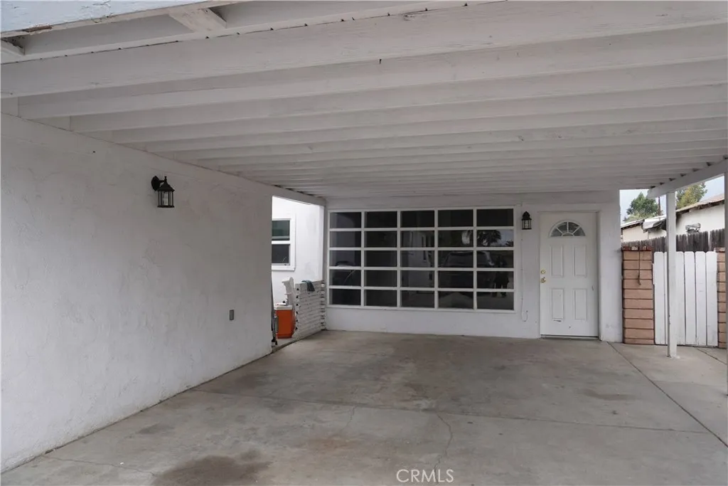 front of unit and carport