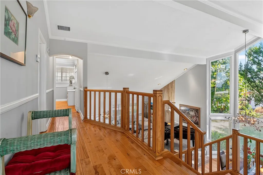 Hallway Balcony Open to Area below with beautiful mountain views Hallway Balcony Open to Area below with beautiful mountain views