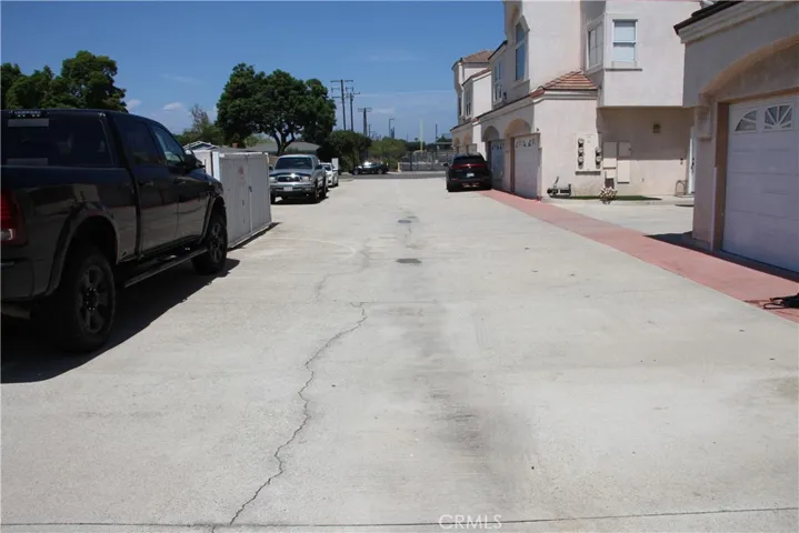 Exiting driveway of complex