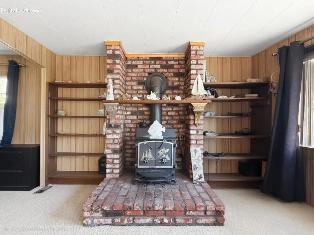 AI Charming brick fireplace detail