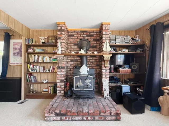 Charming brick fireplace detail