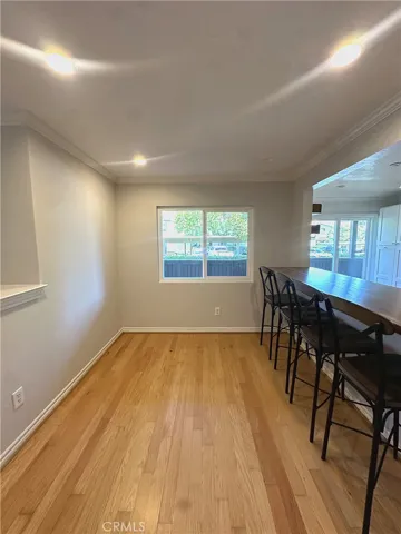 Dining room with real wood breakfast bar