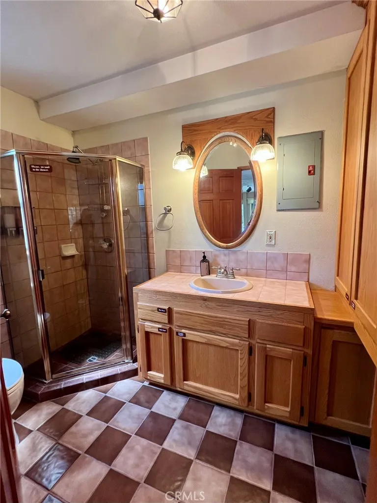 Three quarter bath on main living level.