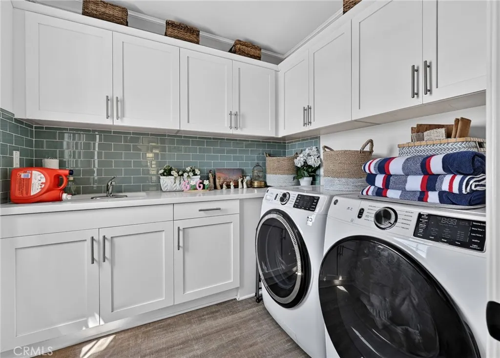 Convenient upstairs laundry room