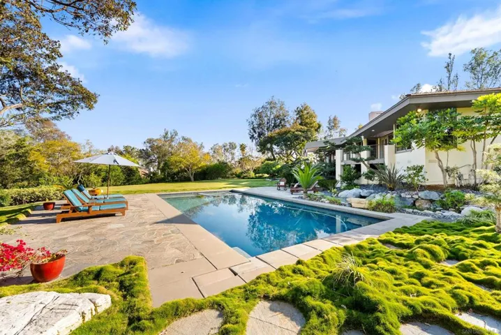 Pool area offers resort style amenities