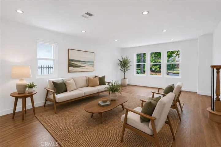 Virtually altered image of formal living room