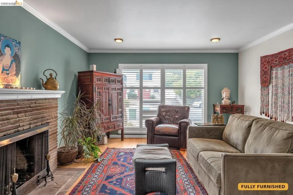 Spacious airy living room awash with natural light.