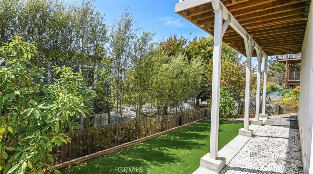 Back yard with turf for easy maintenance Back yard with turf for easy maintenance