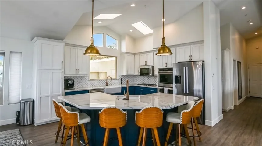 kitchen and island