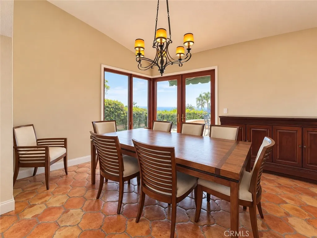 The formal dining room has great ocean views