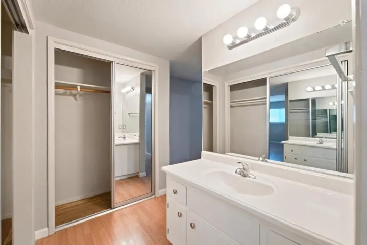 Master Bedrm Vanity w/cedar closet floors.