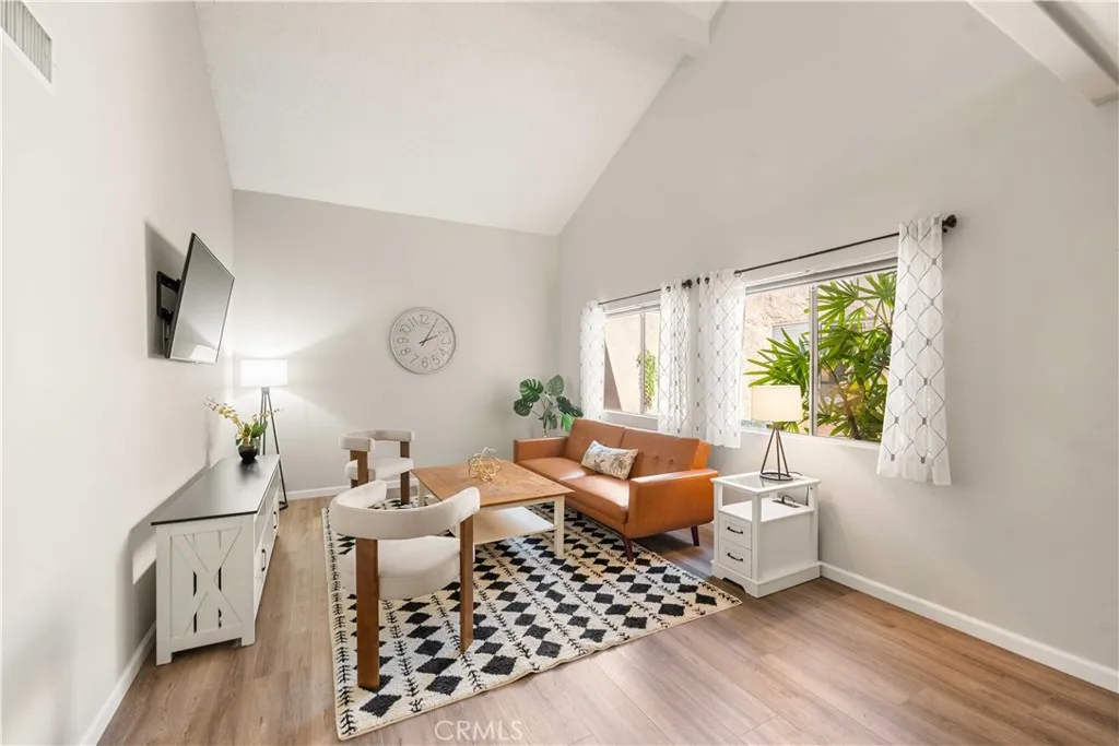 Living Room with Vaulted Ceilings.