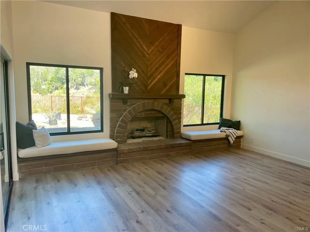 Living room with cozy fireplace Living room with cozy fireplace