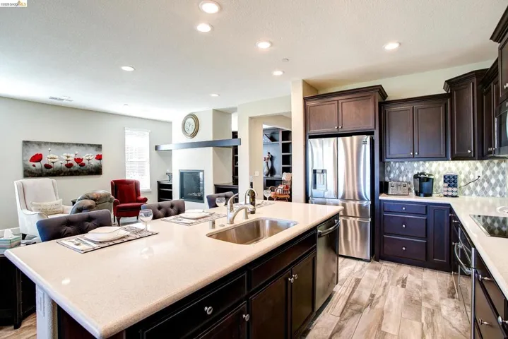 Open Kitchen with Oversized Island