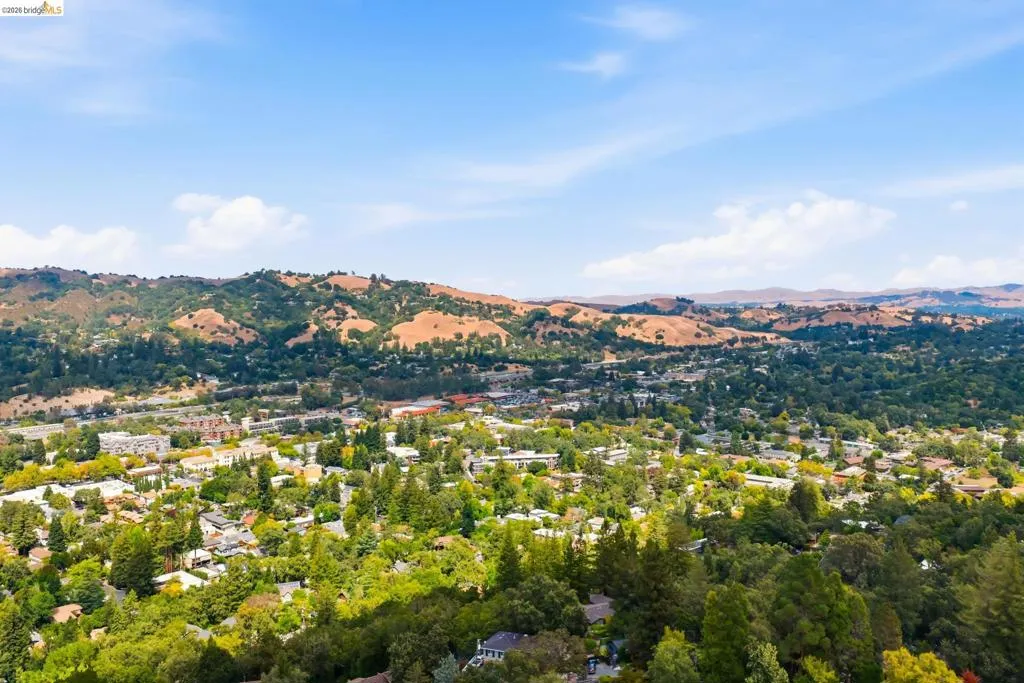 Expansive aerial perspective showcasing a verdant landscape with extensive tree cover and a distant mountainous backdrop Expansive aerial perspective showcasing a verdant landscape with extensive tree cover and a distant mountainous backdrop