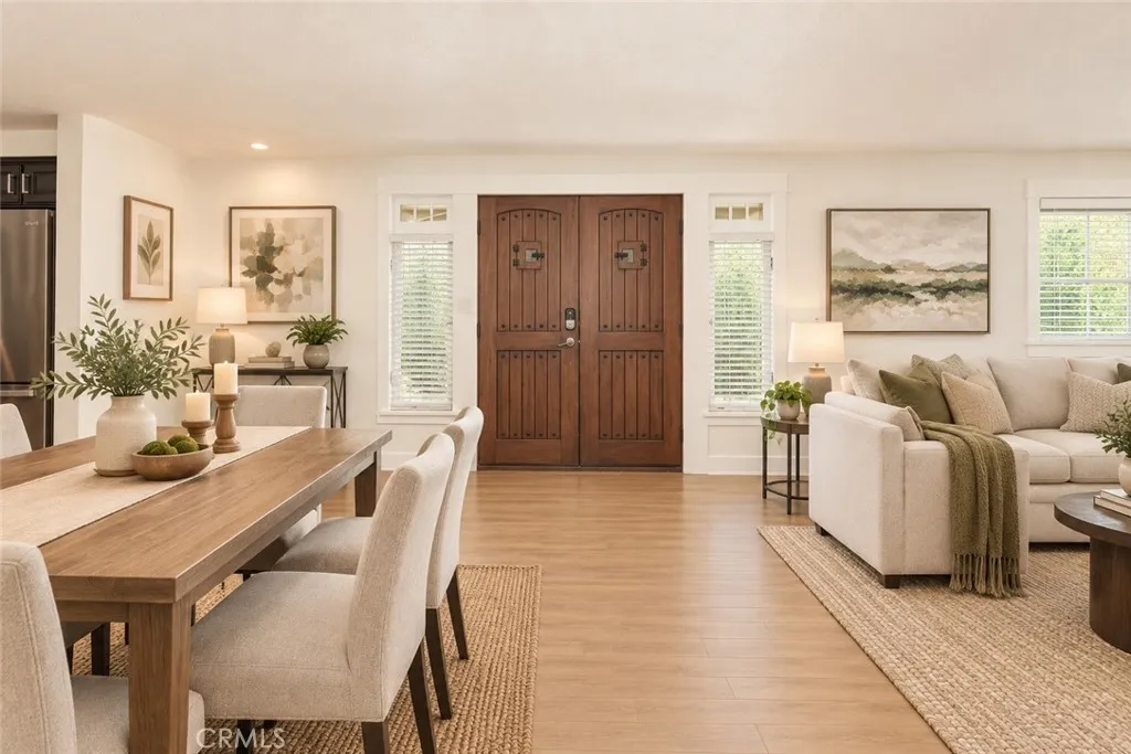 Living room and dining room
