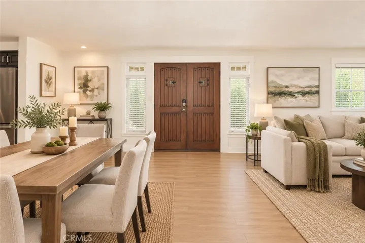 Living room and dining room