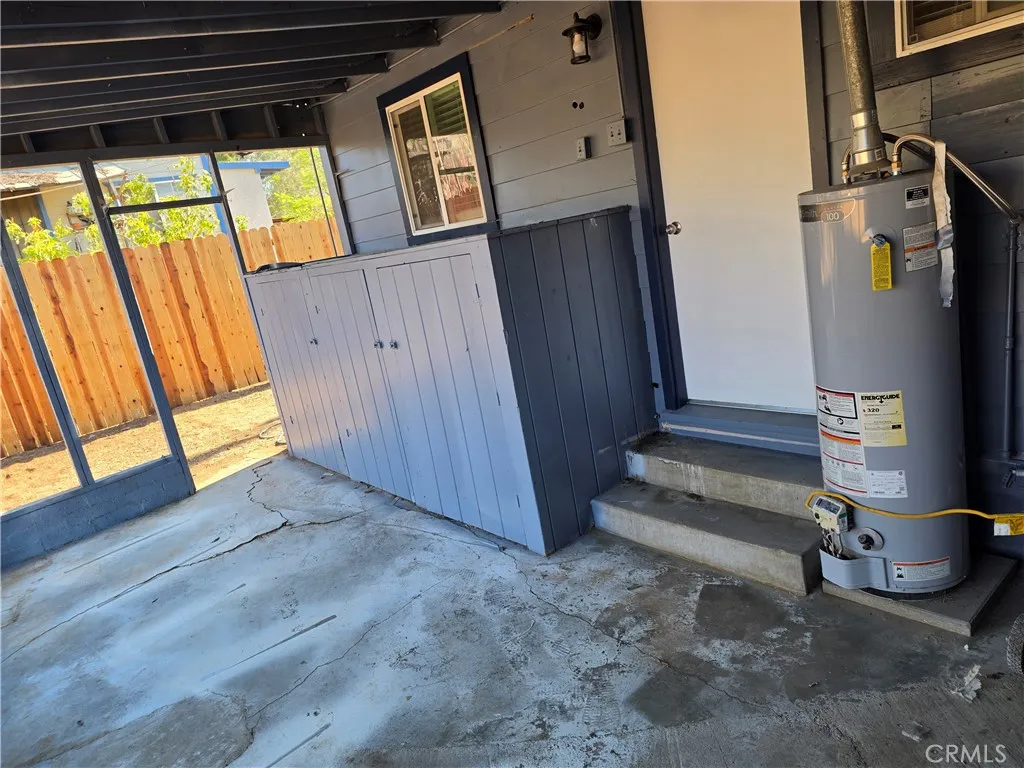 back patio storage area