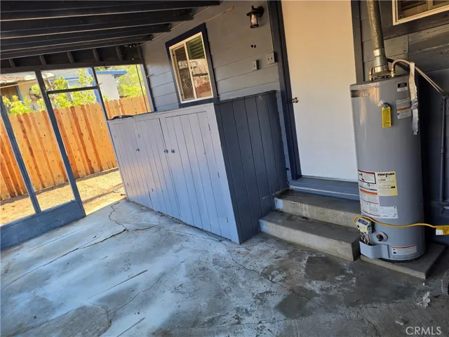 back patio storage area