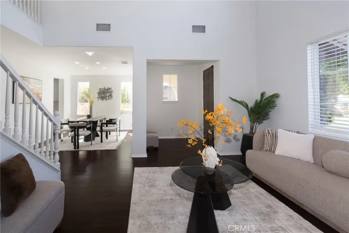 living room overlooking the dining room