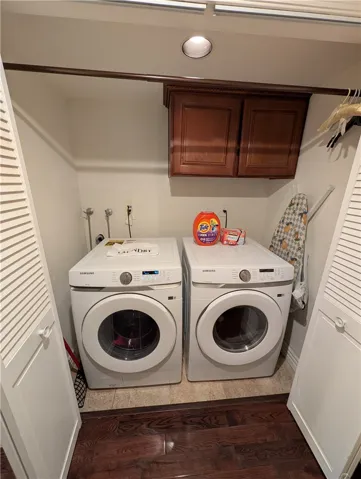 Convenient dedicated laundry area with side by side hookups. Washer and dryer are excluded from the sale.
