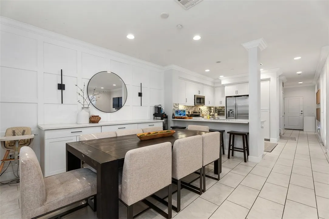 Dining room with built-in buffet Dining room with built-in buffet