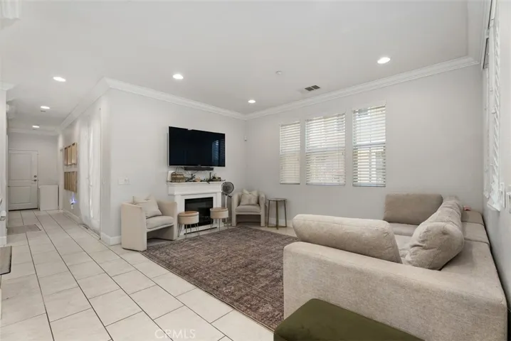 Living room with fireplace