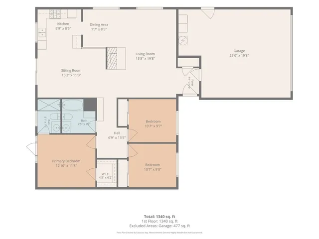 The garage and 2 secondary bedrooms face the front of the property.