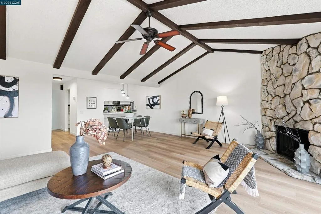 Open living and dining areas