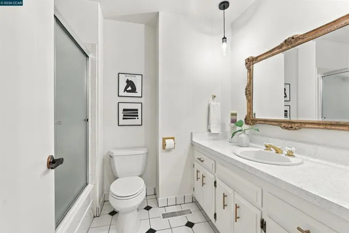 Hall bath with tub and shower